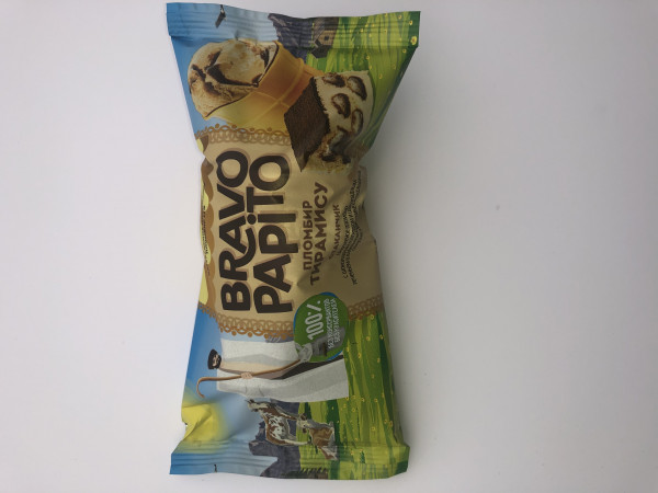 06 Стаканчик Тирамису "bravo-Papito" 15% Пломбир 86гр.  (*24шт.)