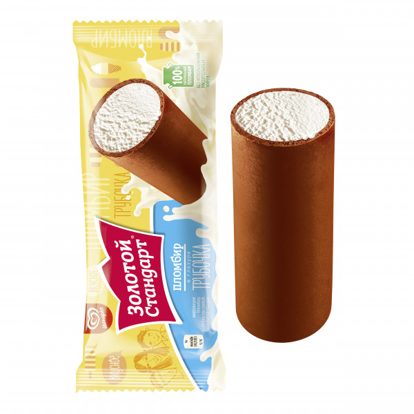 Золотой Стандарт трубочка  пломбир 74гр. (*24шт.)