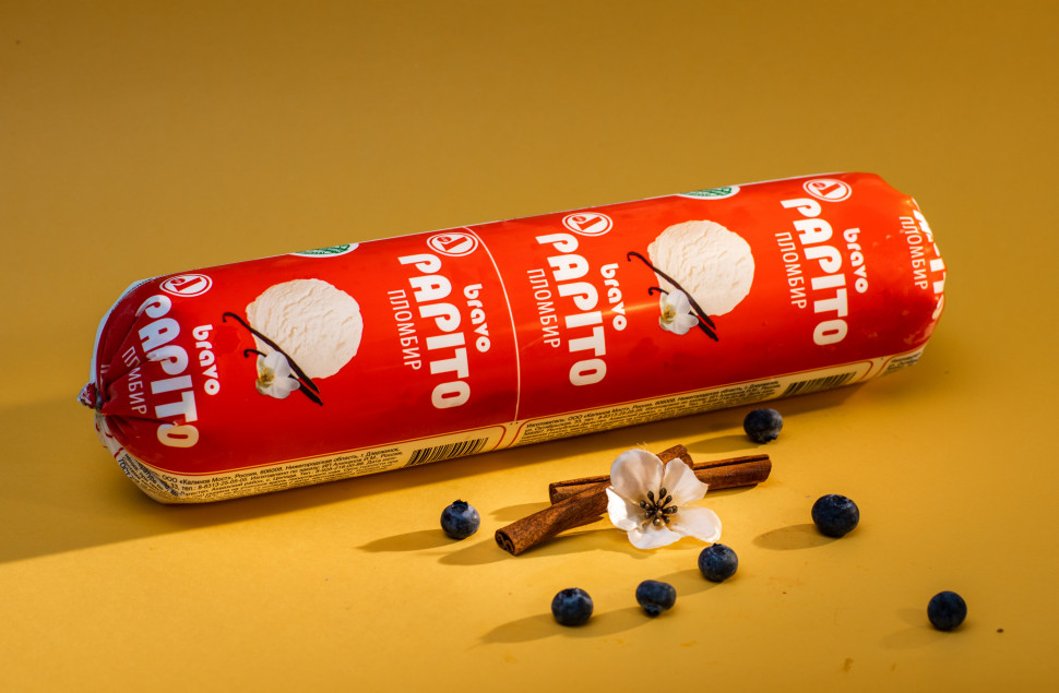139 Весовое "bravo-Papito" 12% Пломбир 900гр. (*6шт.)