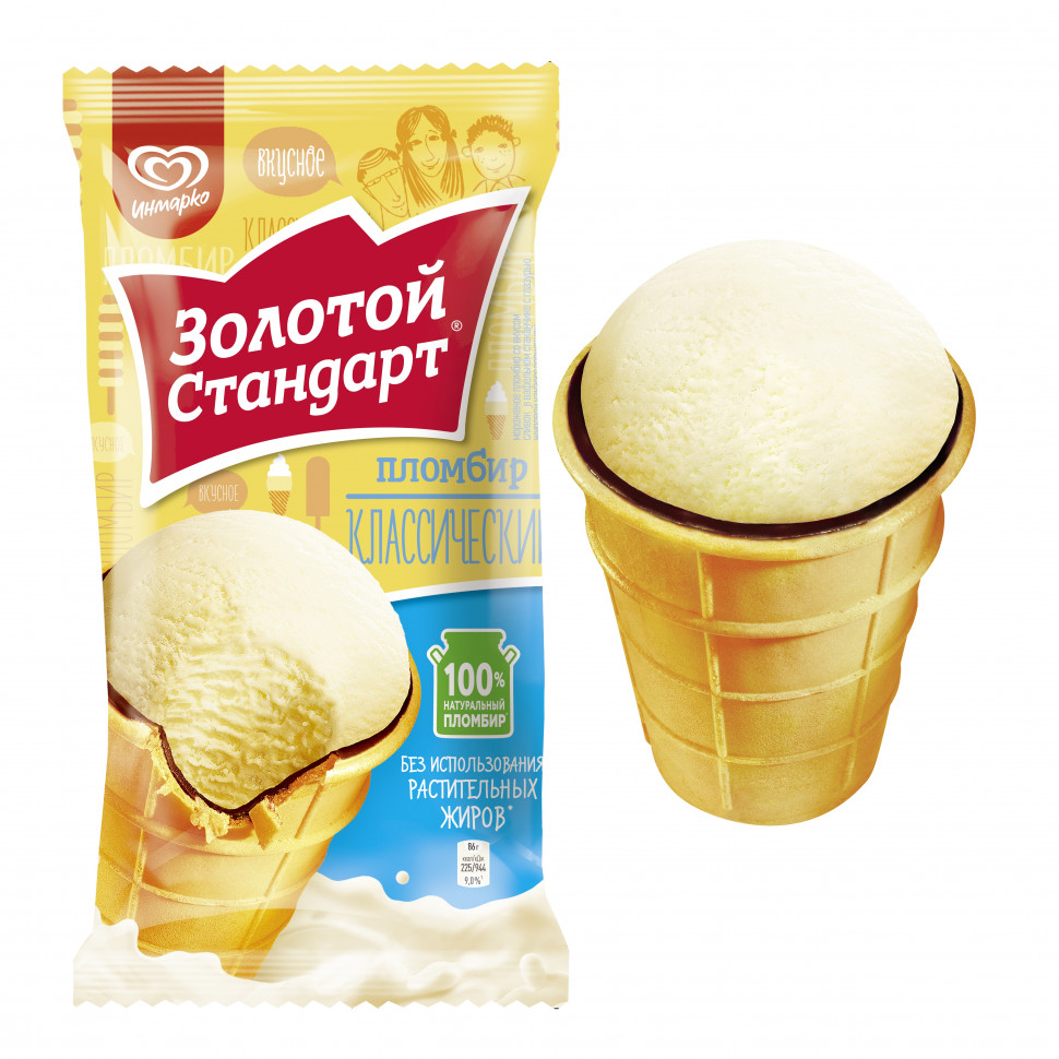 "Золотой Стандарт" Стаканчик Пломбир 86гр. (*24шт.)