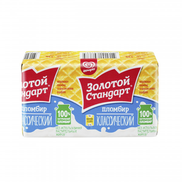 "Золотой стандарт" пломбир Брикет на вафлях 94г. (*21шт.)