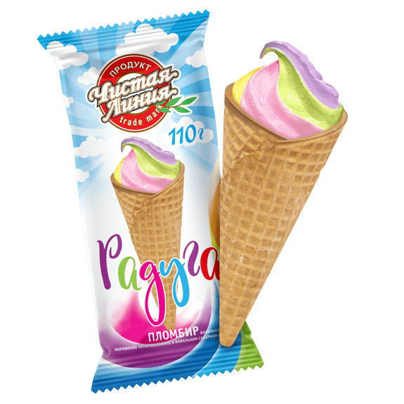 0987 Рожок "Радуга" (*21шт.) 110 гр.